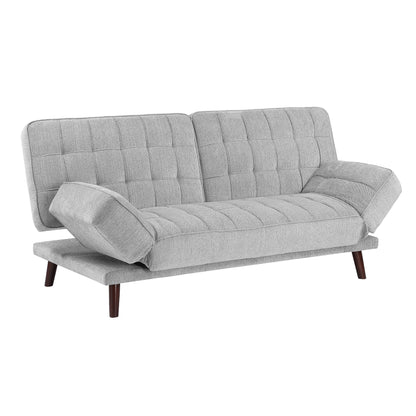 Homelegance Driggs Sectional Sofa in Silver Gray Chenille with Adjustable Arms 9435SV-3WD