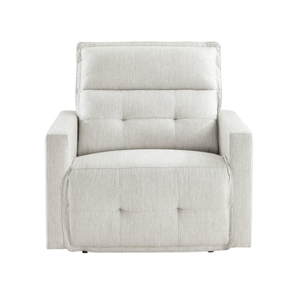 Homelegance Salida Reclining Chair Power Recliner in Textured White 9444HMP-1PWH