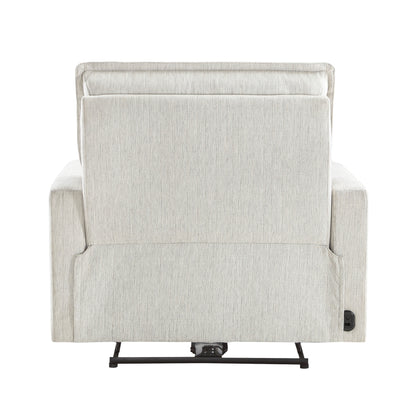 Homelegance Salida Reclining Chair Power Recliner in Textured White 9444HMP-1PWH