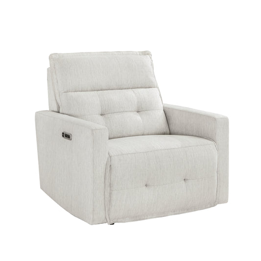 Homelegance Salida Reclining Chair Power Recliner in Textured White 9444HMP-1PWH