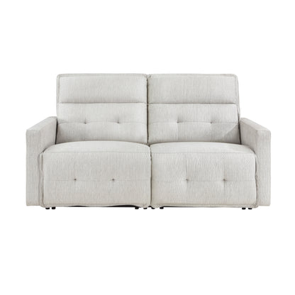 Homelegance Salida Loveseat Power Reclining with Adjustable Headrests White 9444HMP-2PWH