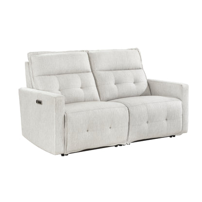Homelegance Salida Loveseat Power Reclining with Adjustable Headrests White 9444HMP-2PWH