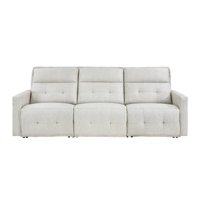 Homelegance Salida Sectional Sofa in Soft Hemp White Textured Fabric 9444HMP-3PWH