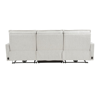 Homelegance Salida Sectional Sofa in Soft Hemp White Textured Fabric 9444HMP-3PWH