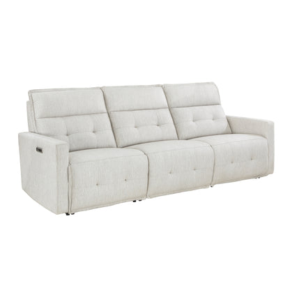 Homelegance Salida Sectional Sofa in Soft Hemp White Textured Fabric 9444HMP-3PWH