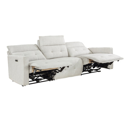 Homelegance Salida Sectional Sofa in Soft Hemp White Textured Fabric 9444HMP-3PWH