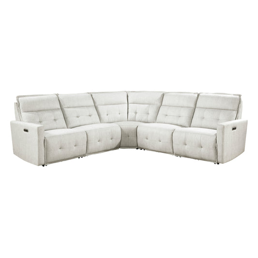 Homelegance Salida Sectional Sofa in Soft Cream 9444HMP-5SCPWH