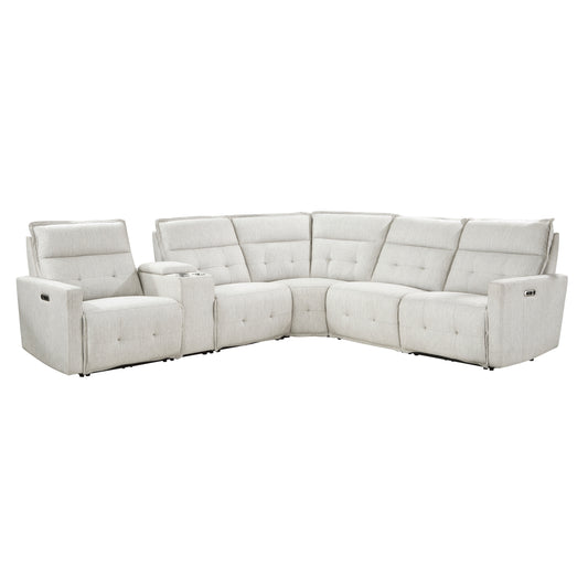 Homelegance Salida Sectional Sofa in White 9444HMP-6SCPWH