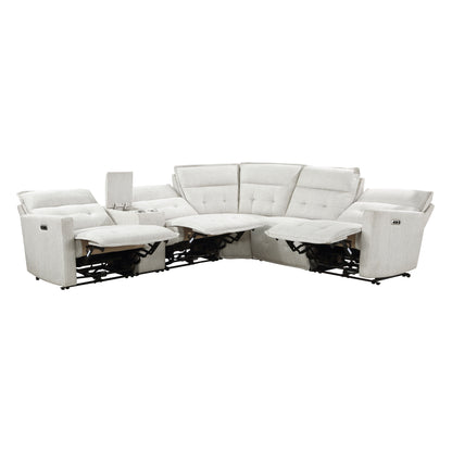 Homelegance Salida Sectional Sofa in White 9444HMP-6SCPWH