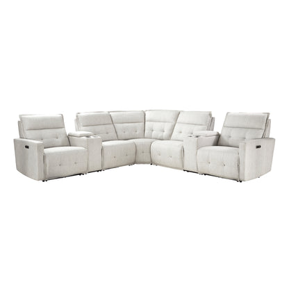 Homelegance Salida Sectional Sofa in White 9444HMP-7SCPWH