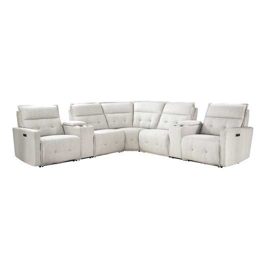 Homelegance Salida Sectional Sofa in White 9444HMP-7SCPWH