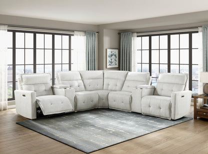 Homelegance Salida Sectional Sofa in White 9444HMP-7SCPWH