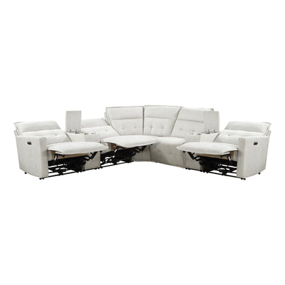 Homelegance Salida Sectional Sofa in White 9444HMP-7SCPWH