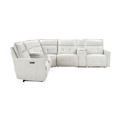 Homelegance Salida Sectional Sofa in White 9444HMP-7SCPWH