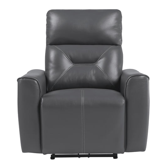 Homelegance Burwell Reclining Chair Power Recliner Dark Gray 9446GY-1PW