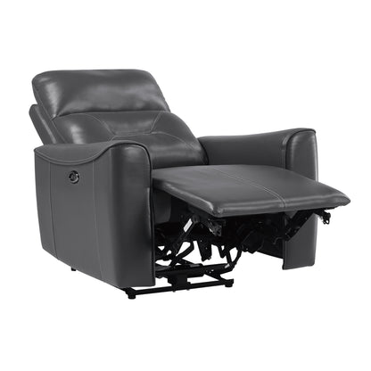 Homelegance Burwell Reclining Chair Power Recliner Dark Gray 9446GY-1PW