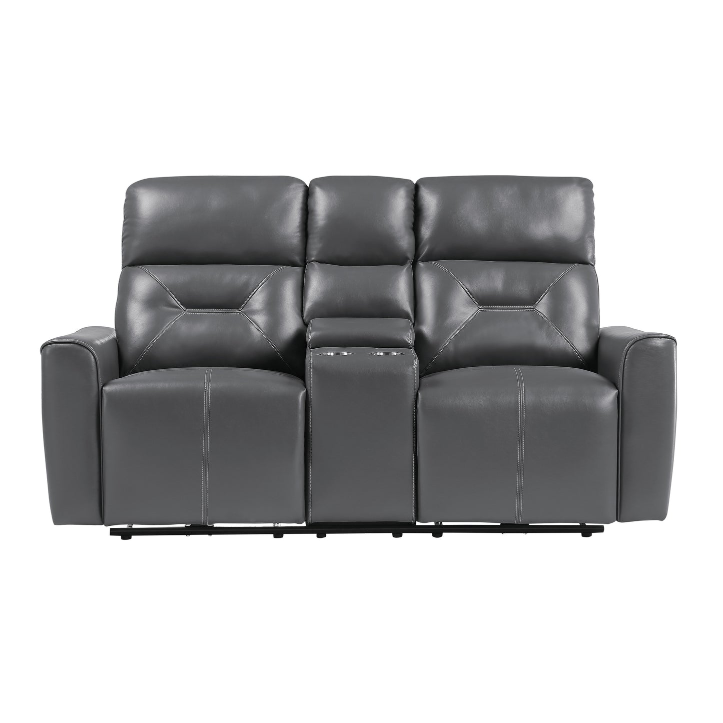 Homelegance Burwell Loveseat Power Reclining Dark Gray 9446GY-2PW