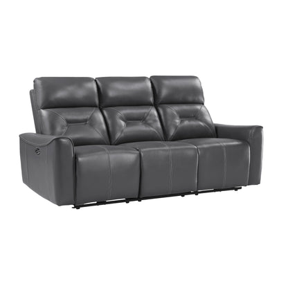 Homelegance Burwell Sectional Sofa Cobblestone Gray Power Recline 9446GY-3PW