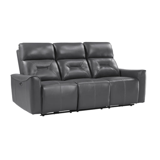 Homelegance Burwell Sectional Sofa Cobblestone Gray Power Recline 9446GY-3PW