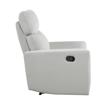 Homelegance Velvet Reclining Chair in Gray with Tab Pull Motion 9450GY-1