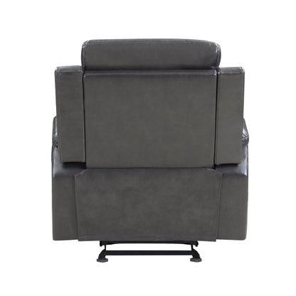 Homelegance Broomfield Glider Recliner Dark Gray Faux Leather 9456DG-1
