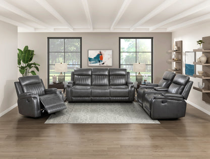 Homelegance Broomfield Glider Recliner Dark Gray Faux Leather 9456DG-1