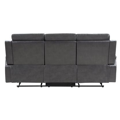 Homelegance Broomfield Gray Faux Leather Dual Reclining Sofa 9456DG-3