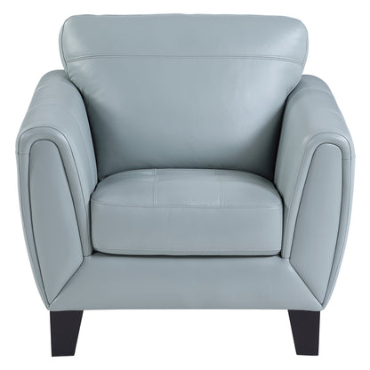 Homelegance Spivey Accent Chair in Aqua Top Grain Leather 9460AQ-1
