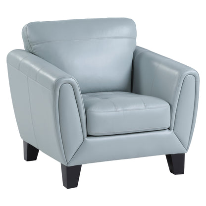 Homelegance Spivey Accent Chair in Aqua Top Grain Leather 9460AQ-1