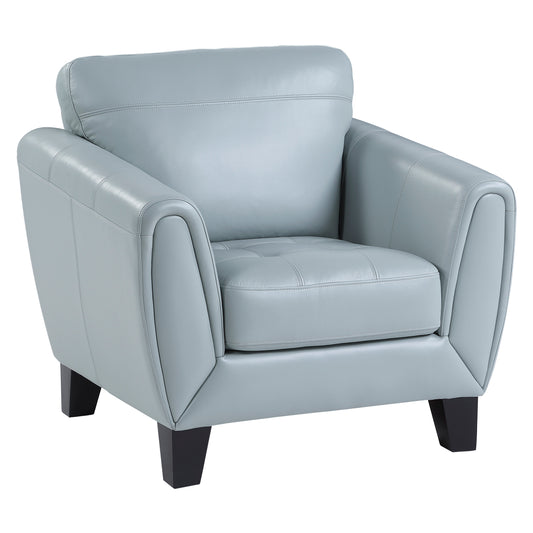 Homelegance Spivey Accent Chair in Aqua Top Grain Leather 9460AQ-1