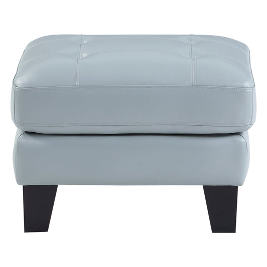Homelegance Spivey Aqua Ottoman Bench with Tufted Top and Burgundy Wood Legs 9460AQ-4
