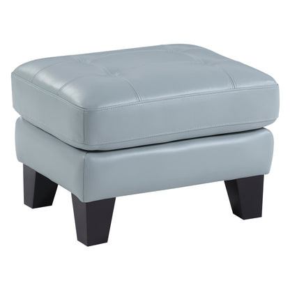 Homelegance Spivey Aqua Ottoman Bench with Tufted Top and Burgundy Wood Legs 9460AQ-4