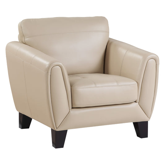 Homelegance Spivey Accent Chair in Beige Top Grain Leather 9460BE-1