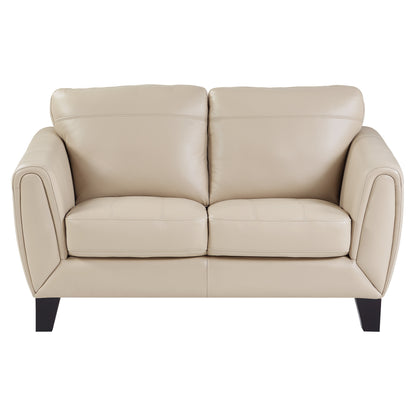 Homelegance Spivey Loveseat in Beige with Exposed Wood Feet 9460BE-2