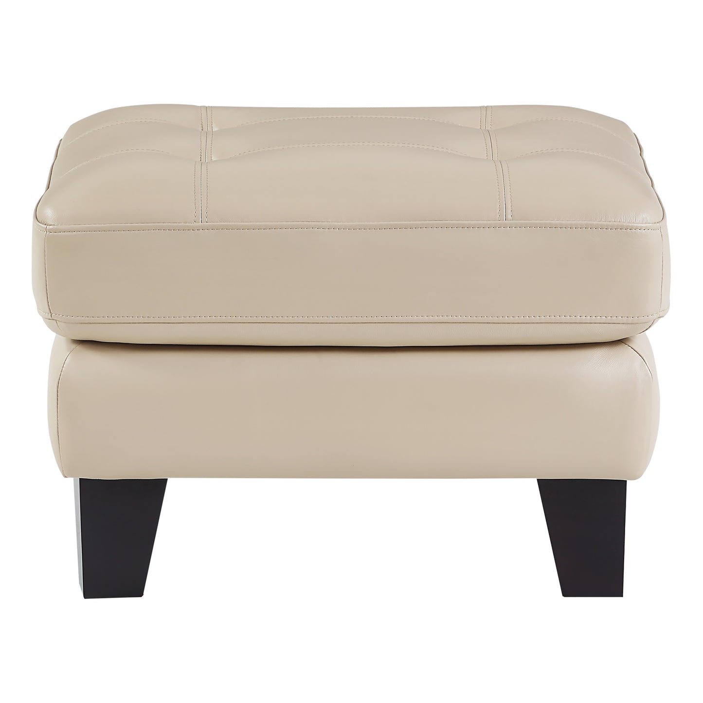 Homelegance Spivey Ottoman Bench in Beige with Tufted Top and Burgundy Legs 9460BE-4