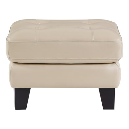 Homelegance Spivey Ottoman Bench in Beige with Tufted Top and Burgundy Legs 9460BE-4