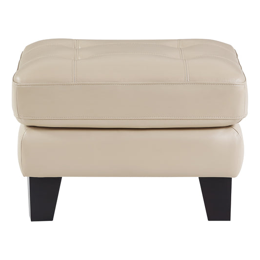Homelegance Spivey Ottoman Bench in Beige with Tufted Top and Burgundy Legs 9460BE-4