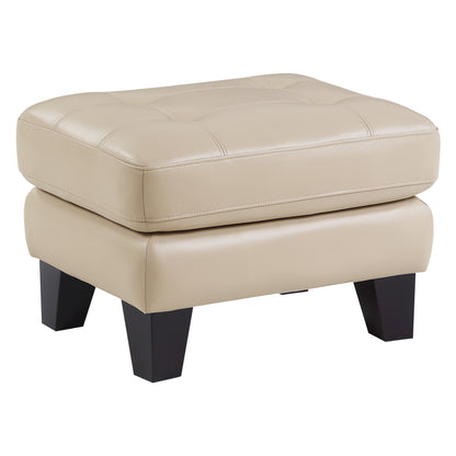 Homelegance Spivey Ottoman Bench in Beige with Tufted Top and Burgundy Legs 9460BE-4