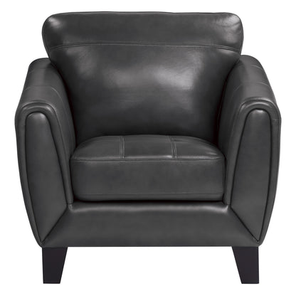 Homelegance Spivey Dark Gray Accent Chair with Leather Upholstery 9460DG-1