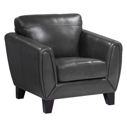 Homelegance Spivey Dark Gray Accent Chair with Leather Upholstery 9460DG-1