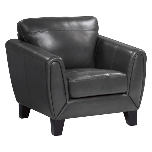 Homelegance Spivey Dark Gray Accent Chair with Leather Upholstery 9460DG-1