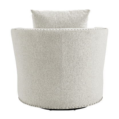 Homelegance Morelia Swivel Chair in Beige Chenille with Nailhead Trim 9468BE-1