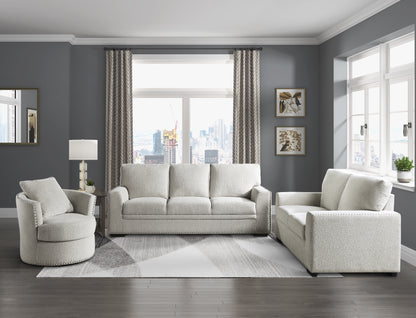 Homelegance Morelia Loveseat in Beige Chenille with Nailhead Trim 9468BE-2