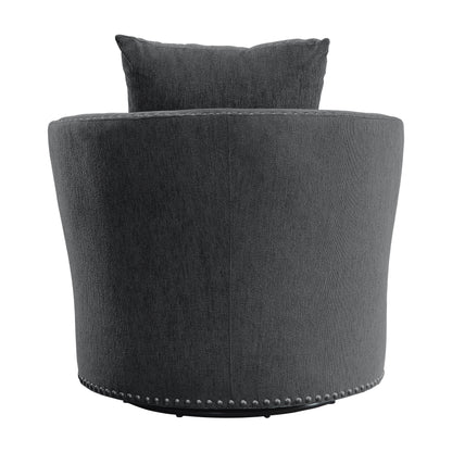 Homelegance Morelia Swivel Accent Chair in Charcoal Chenille 9468CC-1