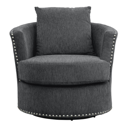 Homelegance Morelia Swivel Accent Chair in Charcoal Chenille 9468CC-1