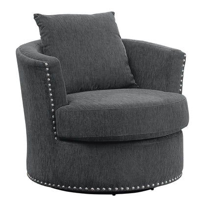Homelegance Morelia Swivel Accent Chair in Charcoal Chenille 9468CC-1