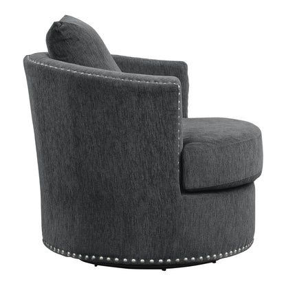 Homelegance Morelia Swivel Accent Chair in Charcoal Chenille 9468CC-1