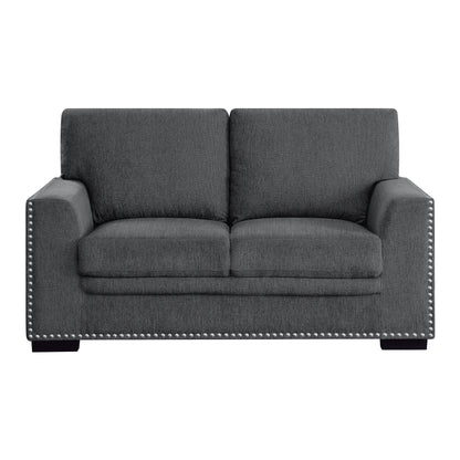 Homelegance Morelia Loveseat in Charcoal Chenille 9468CC-2