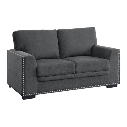 Homelegance Morelia Loveseat in Charcoal Chenille 9468CC-2