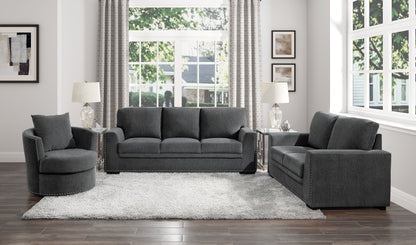Homelegance Morelia Swivel Accent Chair in Charcoal Chenille 9468CC-1